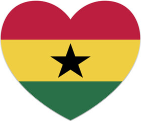 Ghana heart shape flag icon