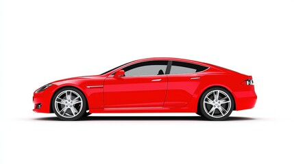 Naklejka premium Vibrant Red Sports Car Showcase