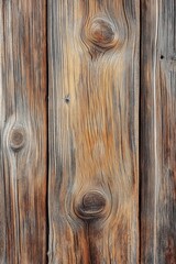 Obraz premium A detailed view of weathered wooden planks with prominent knots and textured grains. Excellent for rustic designs.
