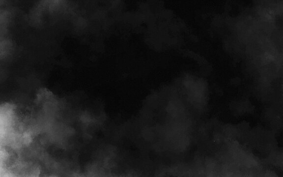 Abstract black and white realistic smoke clouds with shadow overlay effect background. Mystery dark background with spooky white light and fog. Vector illustration of smoky mist toxic vapor on floor.
