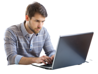 Programmer coding software, isolated on transparent background