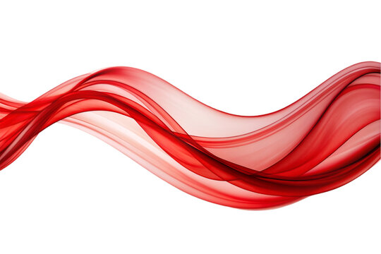 Red flow swirl wave or intertwined design, isolated on transparent background
