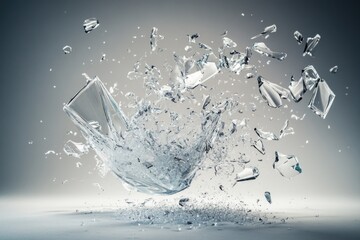 Broken Glass – Shattered Glass Suspended Mid-Air in Slow Motion for Dramatic Effect