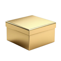A polished gold gift box perfect for special occasions, adding a touch of elegance and luxury to any celebration or surprise, transparent background.