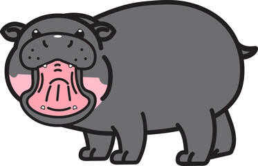 Baby cute pygmy hippo