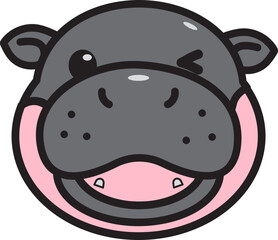 Baby cute pygmy hippo