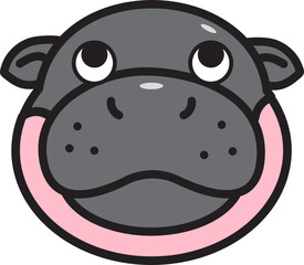 Baby cute pygmy hippo