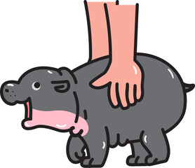 Baby cute pygmy hippo