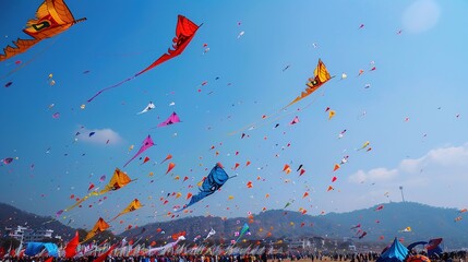 Obraz premium Colourful kites wallpaper