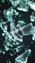 Broken Glass – Shattered Glass Suspended Mid-Air in Slow Motion for Dramatic Effect