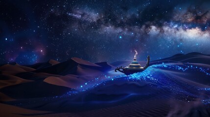 Fototapeta premium Magic Lamp Under A Starry Night