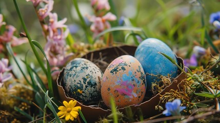 Easter egg in grass wallpaper