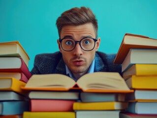 Energetic Student at Library