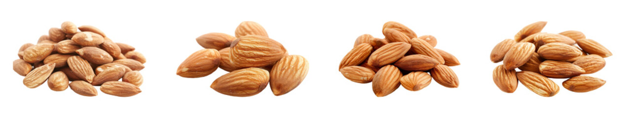 A Pile Of Almonds Isolated On Transparent Background