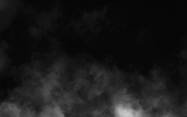 Abstract black and white realistic smoke clouds with shadow overlay effect background. Mystery dark background with spooky white light and fog. Vector illustration of smoky mist toxic vapor on floor.
