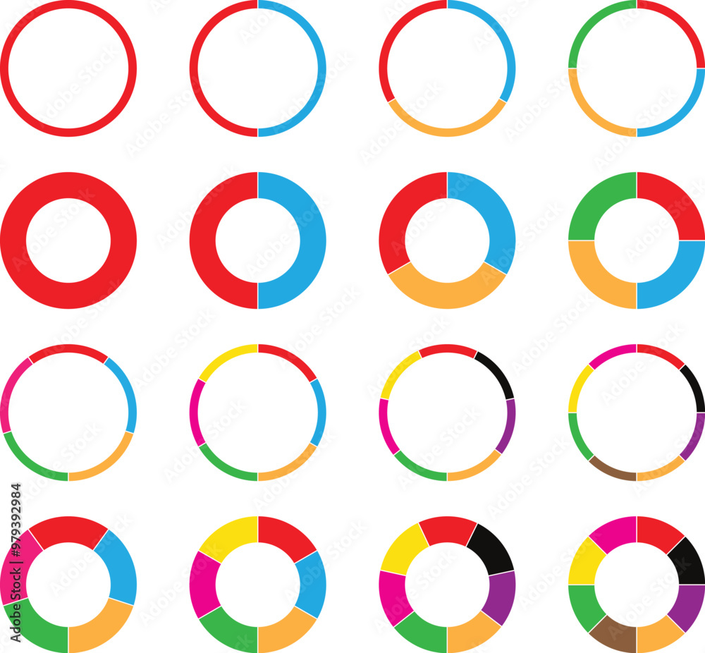 Poster abstract pie chart colorful infographic templates. data analysis pie chart vector illustration.