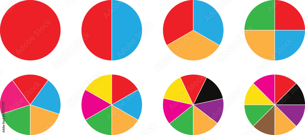 Aufkleber abstract pie chart colorful infographic templates vector illustration.