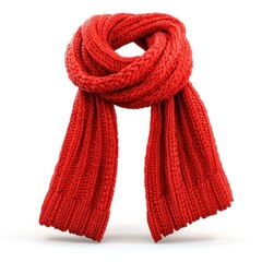 Cozy red knitted winter scarf
