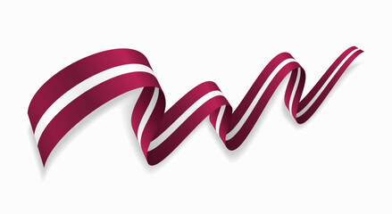 Latvian flag wavy abstract background. Vector illustration.