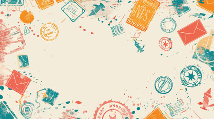 Vintage Rubber Stamps Vector Background