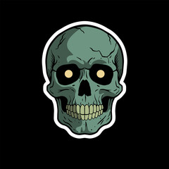 skull art illustration hand drawn for stickers logo poster etc
