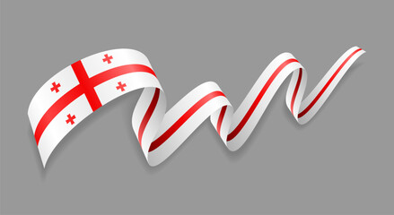 Obraz premium Georgian flag wavy abstract background. Vector illustration.