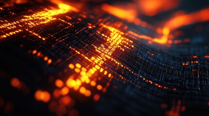 Binary Code and Glowing Digital Firewall Protecting Data