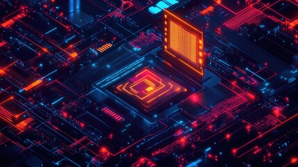 Obraz premium Hacker vs. Defender in a Cybersecurity Battle with Firewalls and Encryption