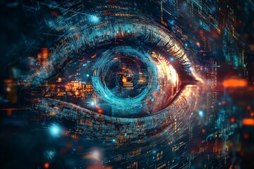 Fototapeta premium The Eye of Vigilance, Cybersecurity