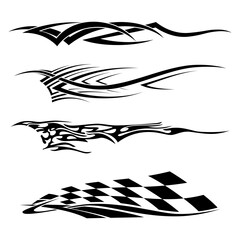Stickers for sports cars. Vector illustration. Sketch for creativity.