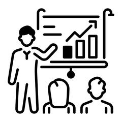 A line style icon of presentation 
