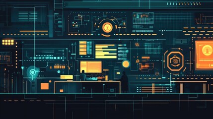 Obraz premium Hacker vs. Defender in a Cybersecurity Battle with Firewalls and Encryption