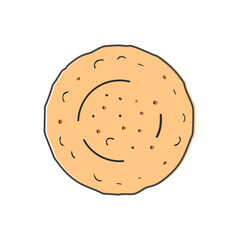 Flat brown cookie illustration vector illustration