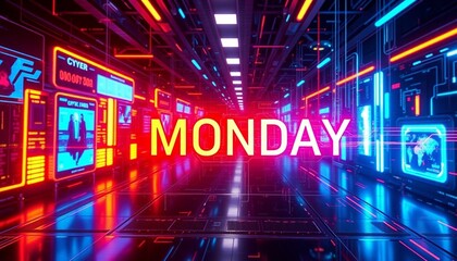 Futuristic Technology Cyber Monday Background