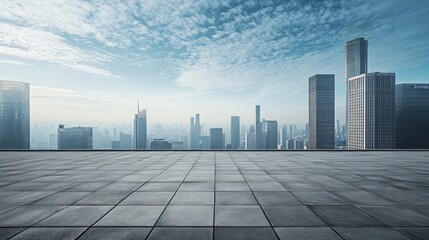 Fototapeta premium Concrete roof top skyscraper cityscape architecture.