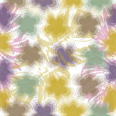 Banana leaves, branches, monstera. Trendy wallpaper on a white background. Pastel colors. Print, background, textile, template, vector