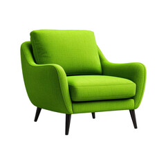 Green Armchair on Transparent Background
