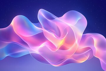 Fototapeta premium Ethereal Night Sky An Abstract Representation Featuring Fluid Glowing Shapes and Subtle Colors for a Dreamlike Atmosphere