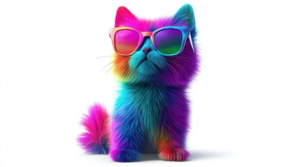 Fototapeta premium Colorful Cat in Sunglasses