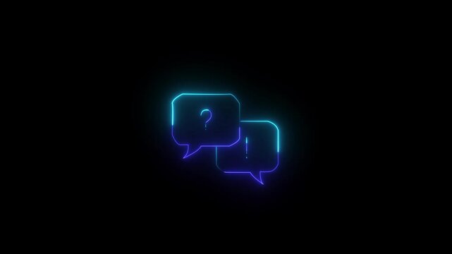 Neon line massage icon  animation. data protect, information privacy concept.