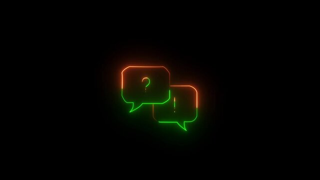 Neon line massage icon  animation. data protect, information privacy concept.