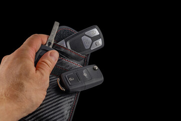 Car keys, central locking remote control on your hand