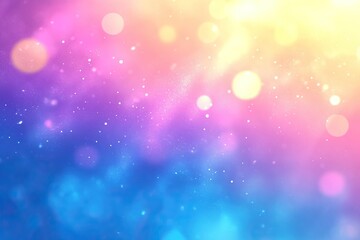 A vibrant abstract background featuring soft lights and colorful bokeh effects in pink, blue, and yellow shades.