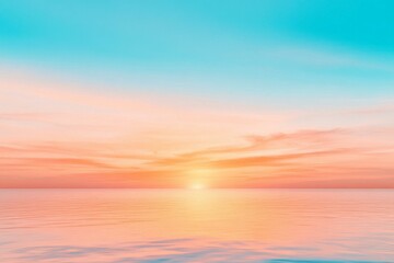 Fototapeta premium Tranquil Ocean Sunrise A Serene Gradient Sky Blending Golden Hues into Deep Azure Blue Capturing the Essence of Peaceful Coastal Beauty