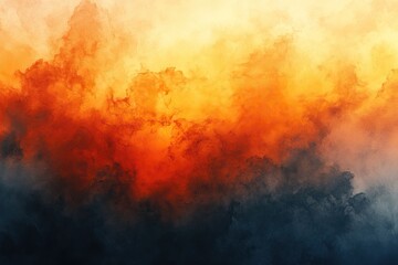 Fototapeta premium A vibrant, abstract cloud composition in shades of orange, red, and blue, evoking warmth and depth, perfect for artistic projects.