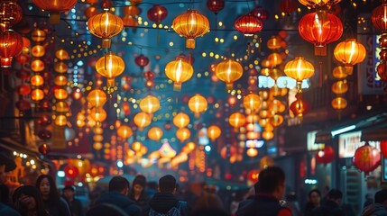Fototapeta premium Chinese new year lantern wallpaper