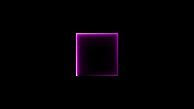 A colorful Rectangle neon animation . Rectangle frem icon