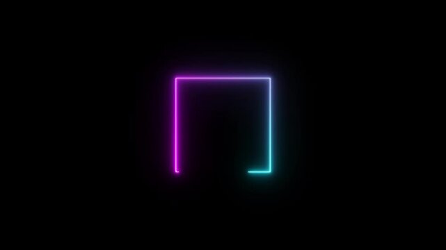 A colorful Rectangle neon animation . Rectangle frem icon