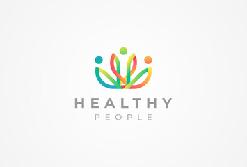 People logo design, healthy people logo design template design element, vector illustration