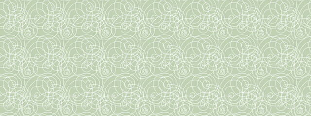Neutrals color art abstract seamless pattern. Pastel boho style endless interlacing linear scribbles print. Trendy neutral colors intertwining strokes. Muted light green contemporary fabric texture